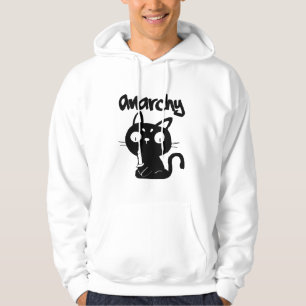 Cat Funny Anarchy Halloween Tiere für Frauen Männe Hoodie