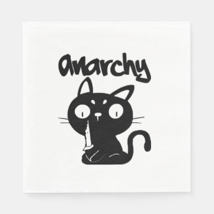 Cat Funny Anarchy Halloween Tiere für Frauen Männe Serviette