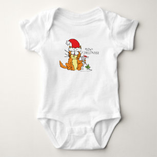 Cat Funny Christmas Cartoon Niedlich Mouse Baby Strampler