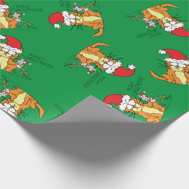 Cat Funny Christmas Cartoon Niedlich Mouse Geschenkpapier (Ecke)