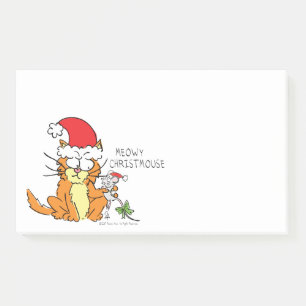 Cat Funny Christmas Cartoon Niedlich Mouse Post-it Klebezettel