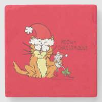 Cat Funny Christmas Cartoon Niedlich Mouse