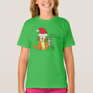Cat Funny Christmas Cartoon Niedlich Mouse T-Shirt