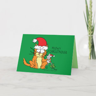 Cat Funny Christmas Niedlich Mouse Karte