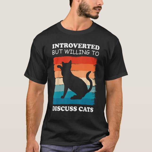 Cat Funny eingeführt, aber willens, Katzen zu disk T-Shirt (Vorderseite)