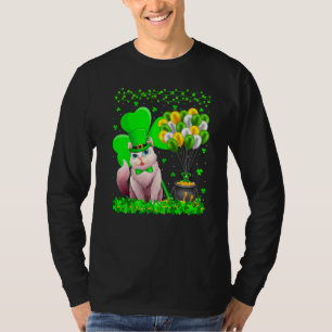 Cat Funny Kleeblatt Leaf Balinese Cat St Patrick S T-Shirt