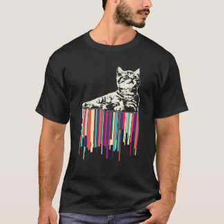 Cat Funny Retro Design für Männer Frauen und Kinde T-Shirt