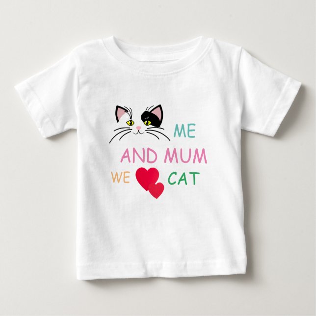 CAT für mich und LIEBE Baby T-shirt (Vorderseite)