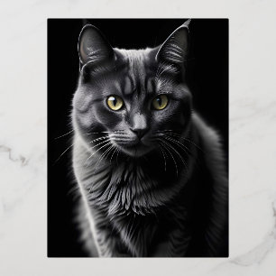 Cat Furry Adorry Niedlich Pet Portrait Art Poster Folien Feiertagspostkarte