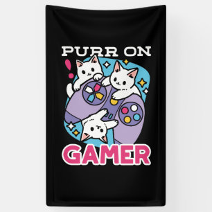 Cat Gamer Design - Purer On Gamer Joystick Art Banner