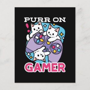 Cat Gamer Design - Purer On Gamer Joystick Art Flyer