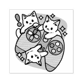 Cat Gamer Design - Purer On Gamer Joystick Art Gummistempel