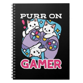 Cat Gamer Design - Purer On Gamer Joystick Art Notizblock