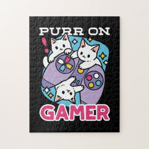 Cat Gamer Design - Purer On Gamer Joystick Art Puzzle