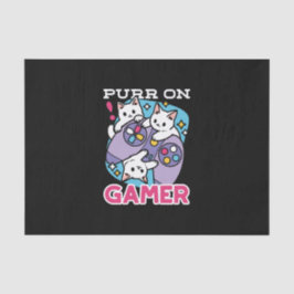 Cat Gamer Design - Purer On Gamer Joystick Art Seidenpapier