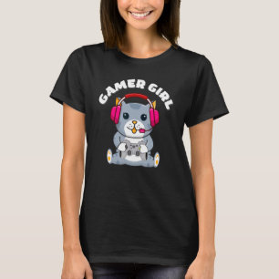 Cat Gamer Girl Gaming Niedliches Videospiel Frauen T-Shirt