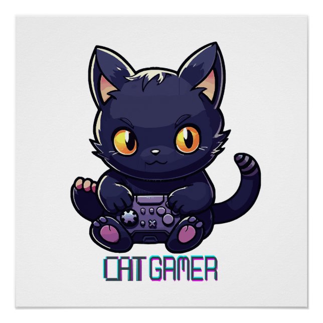Cat Gamer Poster (Vorderseite)