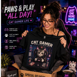 Cat Gamer T-Shirt | Süßes Gaming-Katzenshirt für S Tri-Blend Shirt