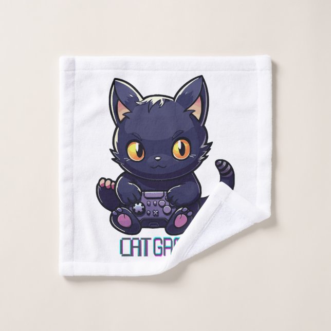 Cat Gamer Waschlappen (Waschlappen)