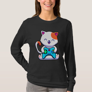Cat Gaming mit Game Console T-Shirt