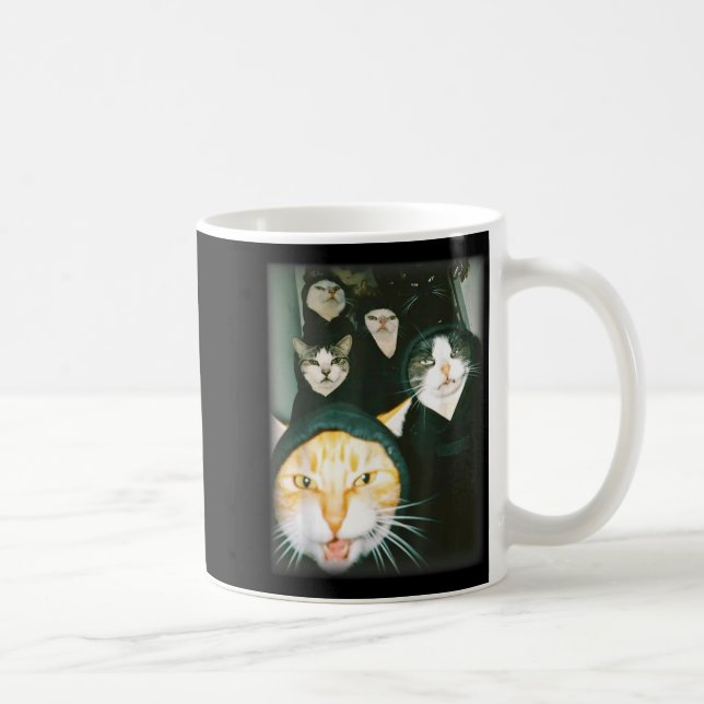 Cat Gang Meme Funny Chaotic Cats Unhinged Feline H Kaffeetasse (Rechts)