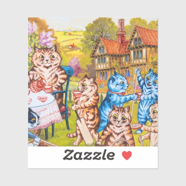 Cat Garden Party Aufkleber (Blatt)