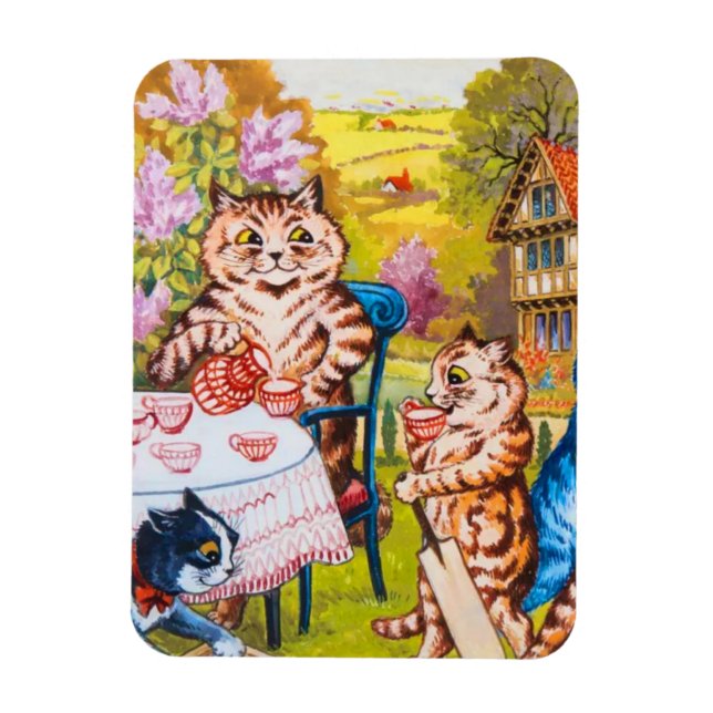 Cat Garden Party Magnet (Vertikal)