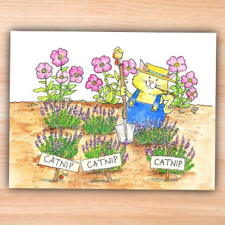Cat Gardener Postkarte