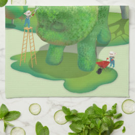 Cat Gardeners und Green Animal Bush Geschirrtuch