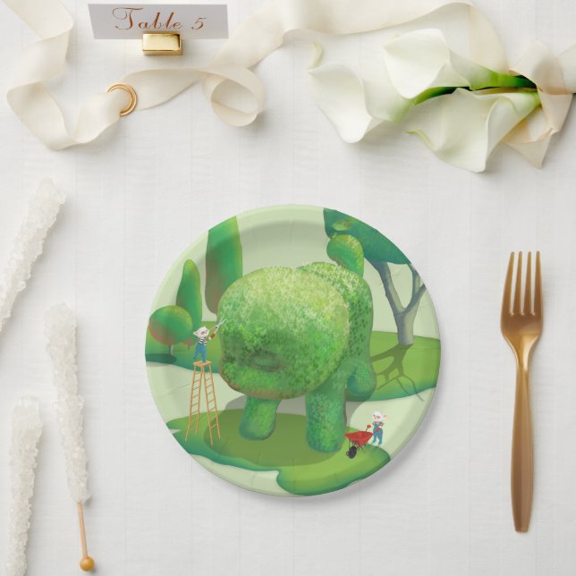 Cat Gardeners und Green Animal Bush Pappteller (Hochzeit)