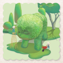 Cat Gardeners und Green Animal Bush Untersetzer