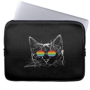 Cat Gay Pride LGBT Rainbow Sonnenbrille Laptopschutzhülle