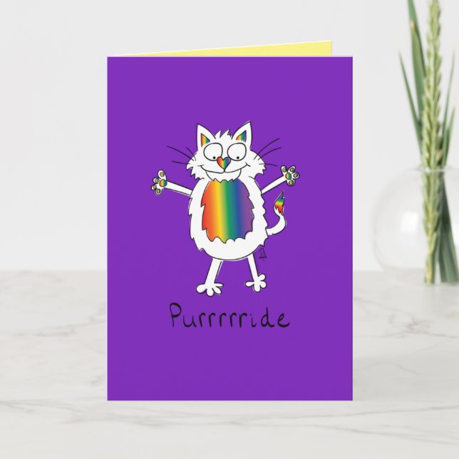 Cat Gay Pride LGBTQ Karte (Vorderseite)
