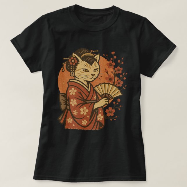 Cat Geisha T-Shirt (Design vorne)