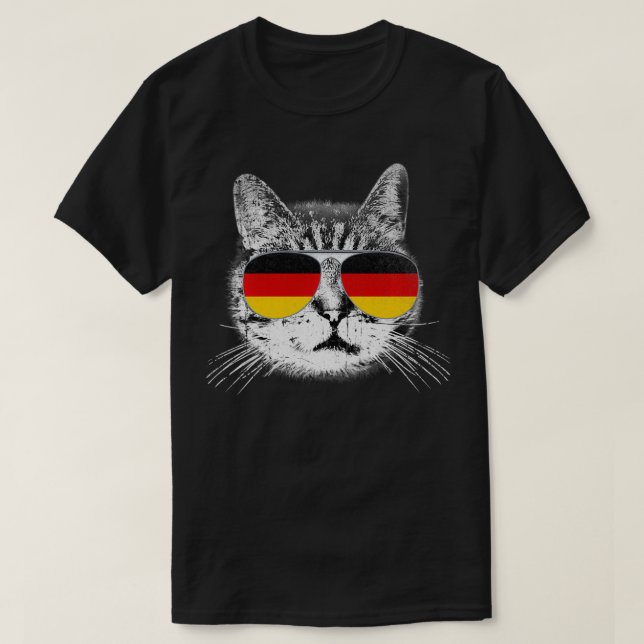 Cat  Germany German Flag Country Retro Funny Top  (Design vorne)