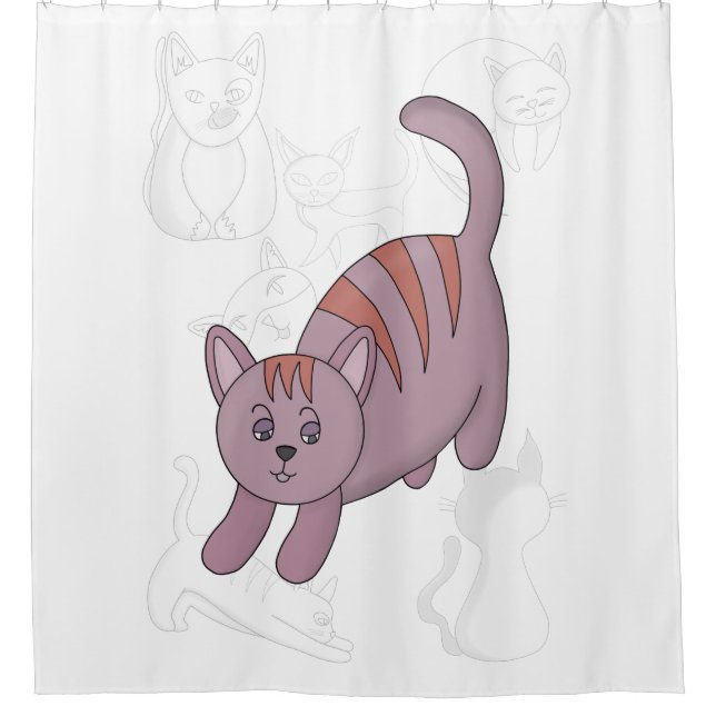 Cat getting ready to jump duvet cover duschvorhang (Vorderseite)