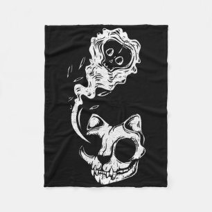 Cat Ghost Lazy Halloween Kostüm Spaß Kitten Skull Fleecedecke