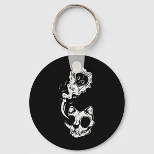 Cat Ghost Lazy Halloween Kostüm Spaß Kitten Skull Schlüsselanhänger