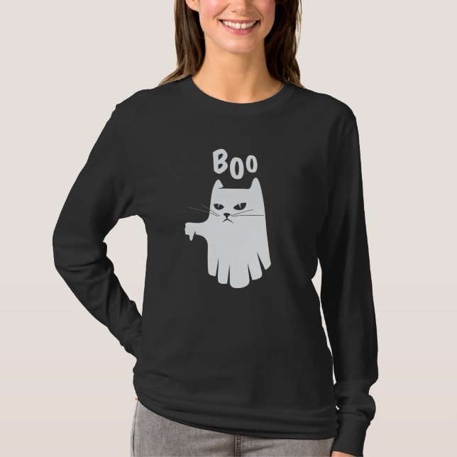 Cat Ghost of Missbilligung T - Shirt (Vorderseite)