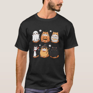 Cat Ghost Witch Boo Jee Vampire Mummy Pumpkin Cat T-Shirt