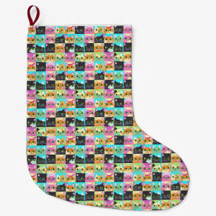Cat Gift   Niedliches Kawaii Cat Pattern Großer Weihnachtsstrumpf
