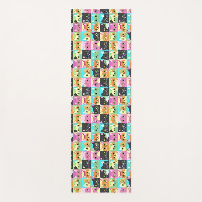 Cat Gift | Niedliches Kawaii Cat Pattern Yogamatte (Vorderseite)
