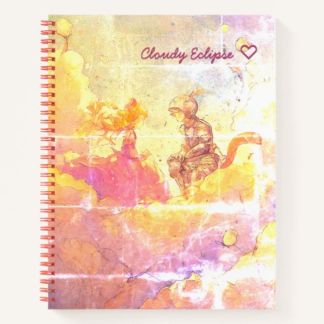 Cat Girl Princess & Cat Knight Boy Spiral Notebook Notizbuch (Vorderseite)