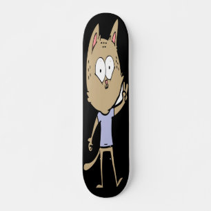 Cat Giving Peace Sign Skateboard