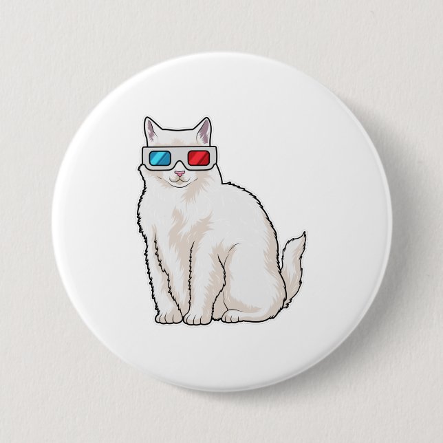 Cat Glasses Button (Vorderseite)