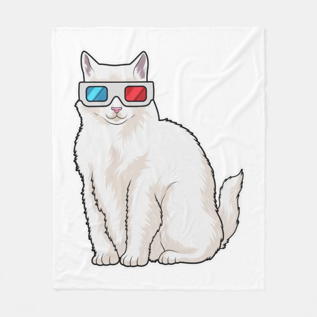 Cat Glasses Fleecedecke (Vorderseite)