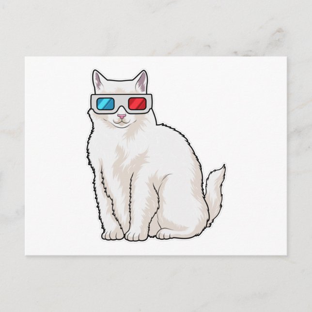 Cat Glasses Postkarte (Vorderseite)