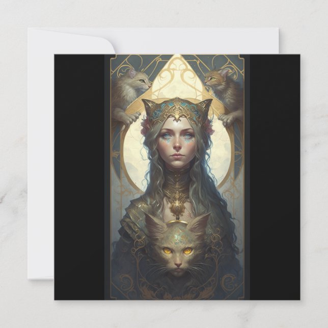 Cat Goddess Tarot Card Mitteilungskarte (Vorderseite)