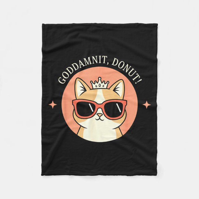 Cat - Godit, Donut! Sy Retro Cat Lover Design  Fleecedecke (Vorderseite)