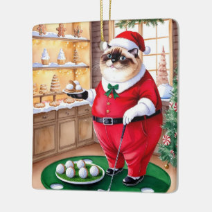 CAT Golf Weihnachtsgeschenk Keramik Ornament